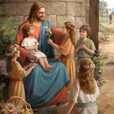 Схема вышивки «Jesus with Kids»
