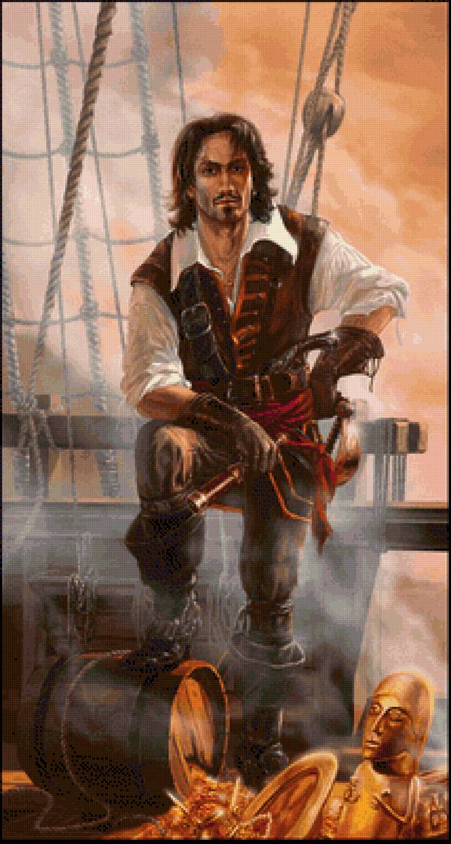 капитан пиратов - корабль, капитан, пират, абордаж, море, золото - предпросмотр