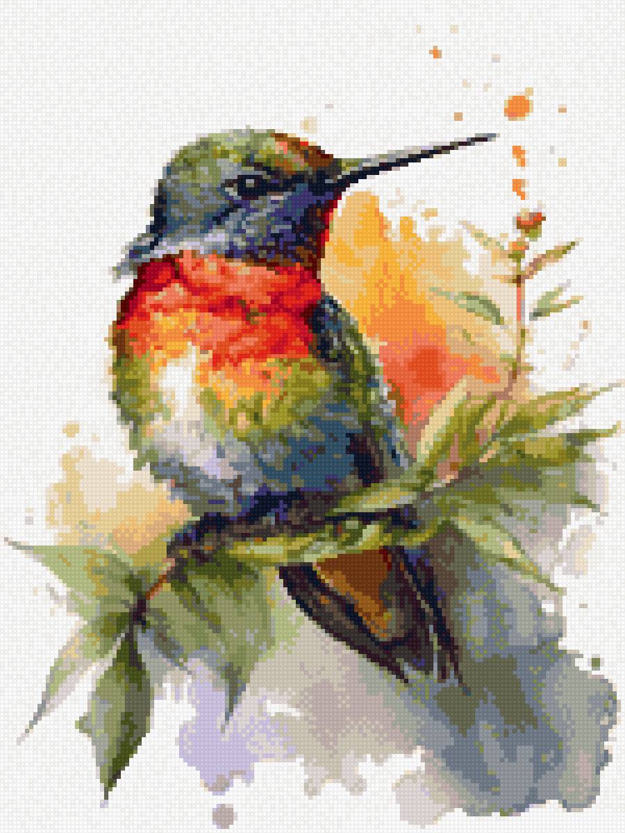 Радужная колибри - колибри, радуга, птичка - предпросмотр