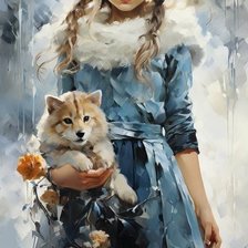 girl with wolf