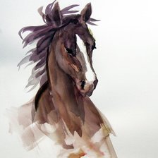 Оригинал схемы вышивки «Лошадь. Акварель» (№2710529)