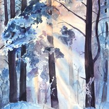 Схема вышивки «Зимний лес. Нина Петровская»