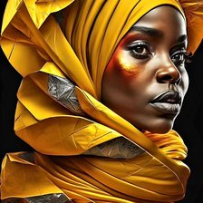 Оригинал схемы вышивки «Африканка в жёлтом» (№2714442)