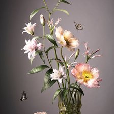 Оригинал схемы вышивки «ваза с цветами» (№2717232)