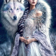 девушка и волк