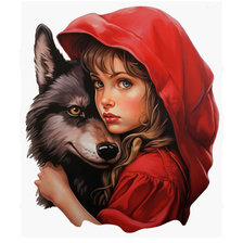 Схема вышивки «Красная шапочка и серый волк»