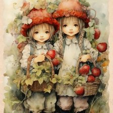 Схема вышивки «Strawberry girls»