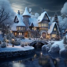 Схема вышивки «Fantasy Cottage»