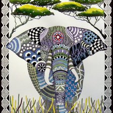 Оригинал схемы вышивки «слон» (№2736431)