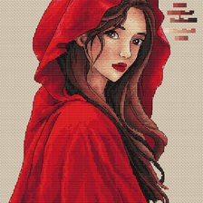 Оригинал схемы вышивки «Девушка в красном» (№2740095)
