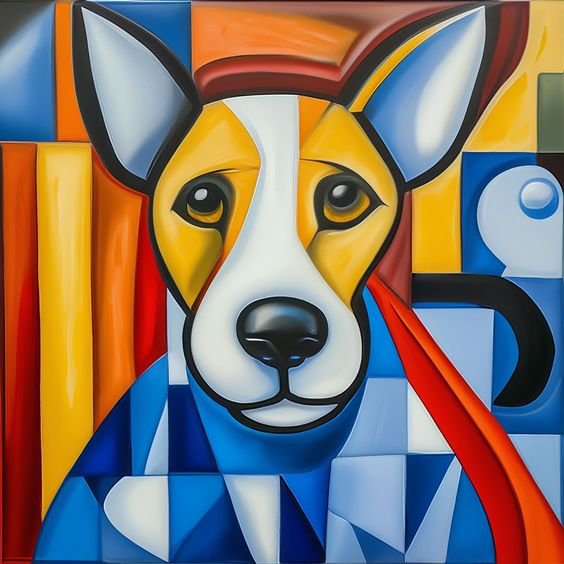 Собачка. В ститле Пикассо - абстракция, собака, картина, художники, пикассо, живопись - оригинал