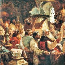 Боярский свадебный пир. XVII век. Левая сторона картины.