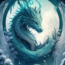 Схема вышивки «зимний дракон»