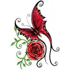 Схема вышивки «Бабочка с розой»