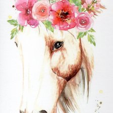 Схема вышивки «Лошадь в венке»