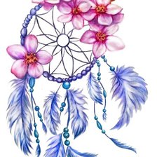 Схема вышивки «Ловец снов в цветах»