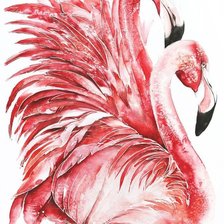 Схема вышивки «Пара фламинго»