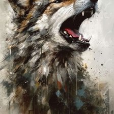 Оригинал схемы вышивки «Волк. Акварель» (№2764862)