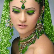 Схема вышивки «девушка в зеленом»