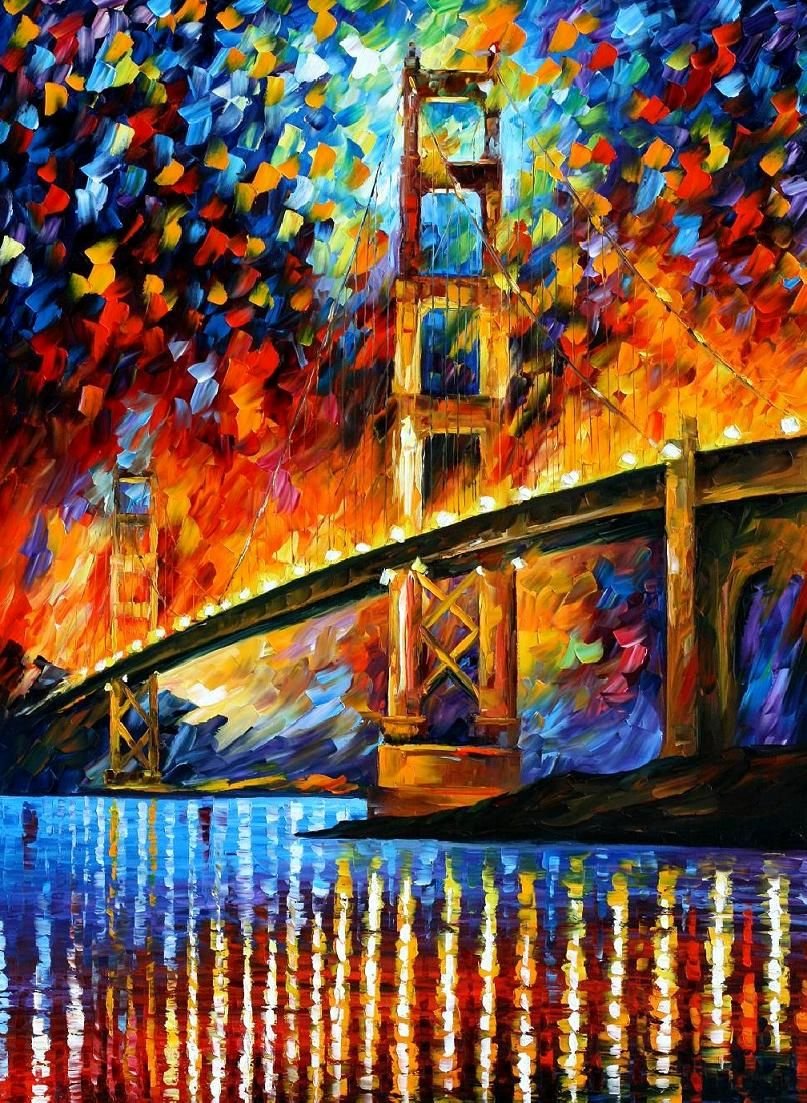 Мост "Золотые ворота" в Сан-Франциско. Леонид Афремов - русские художники - оригинал