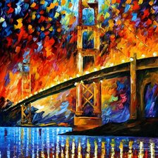 Оригинал схемы вышивки «Мост "Золотые ворота" в Сан-Франциско. Леонид Афремов» (№2770281)