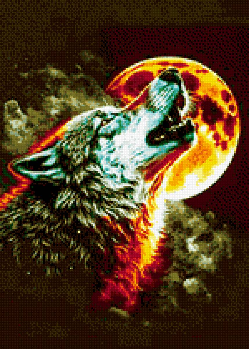 волк воет на луну - хищники, волк, ночь, песня, луна - предпросмотр