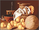 Этап процесса «Натюрморт с дыней и грушами (по картине Л.Э.Мелендеса)»
