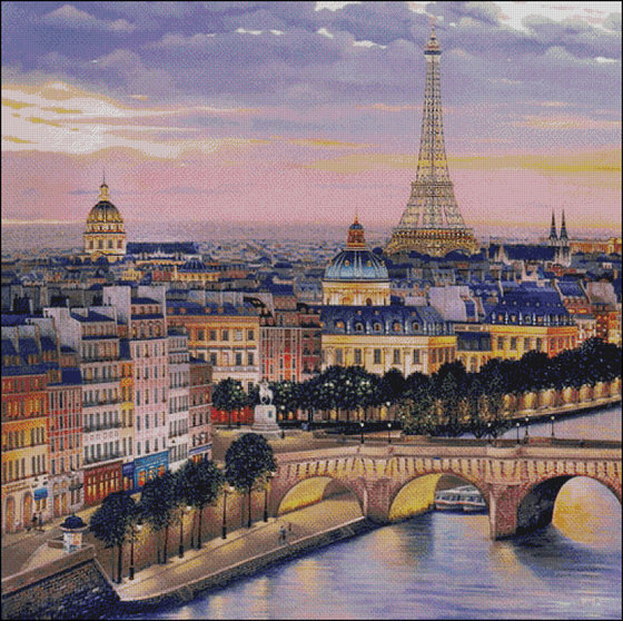 Этап процесса «Париж. Мост над Сеной.»
