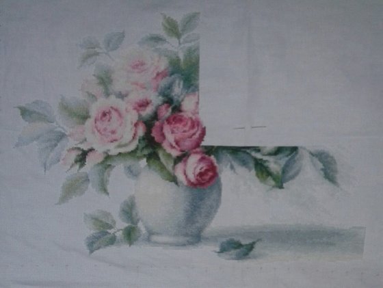 Этап процесса «Этюд с чайными розами, Лука-С»