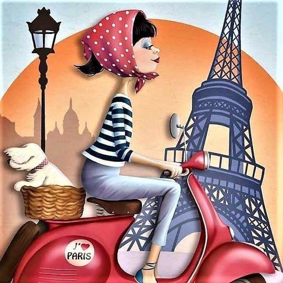 Этап процесса «Paseo en Vespa por París»