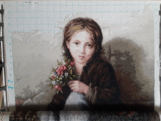 Этап процесса «Девочка с цветами от Luka-s»