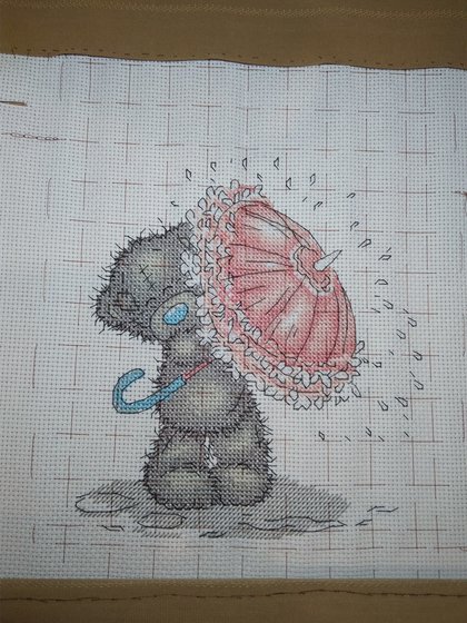 Этап процесса «Тедди с зонтиком»