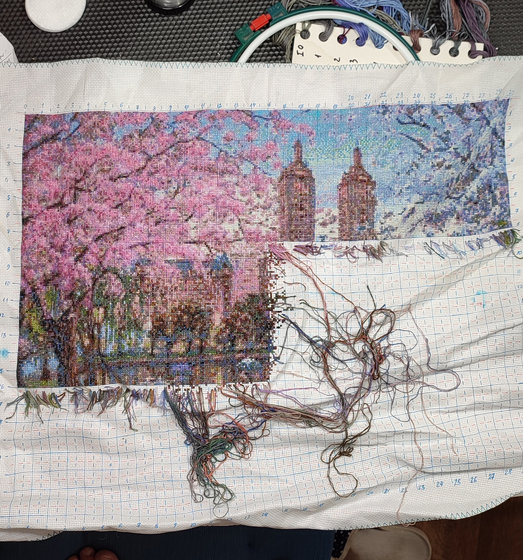 Этап процесса «Весна в Нью-Йорке, по картине Роберта Коула»
