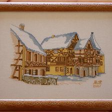Работа «Эльзасские дома в снегу»