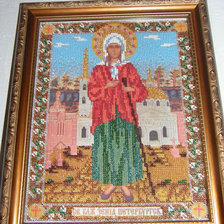 Работа «Ксеньюшка Петербуржская-икона бисером»