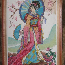 Работа «Японка с зонтиком»