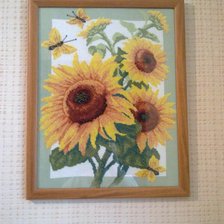 Работа «подсолнухи с бабочками»