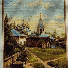 Работа «Московский дворик (29х39 см., 13 цветов, шерсть, "Риолис")»