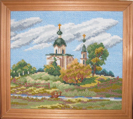 Работа «Пейзаж с церковью»