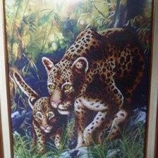 Работа «пантеры (вышивка бисером)»