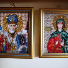 Работа «Икона Николая Чудотворца и святой мученицы Антонины.»