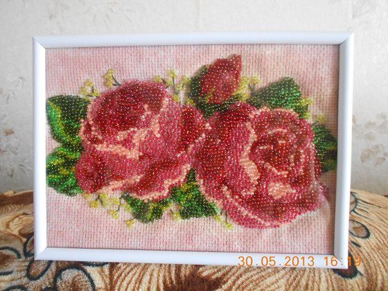 Работа «Розы из бисера»