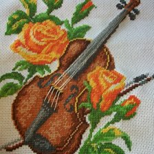 Работа «Скрипка с розами»