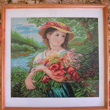 Работа «девушка с букетом»