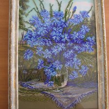 Работа «васильки бисером»