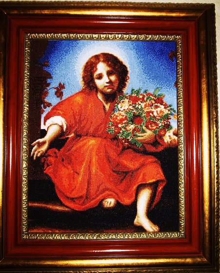 Работа «Юный Христос с букетом цветов»