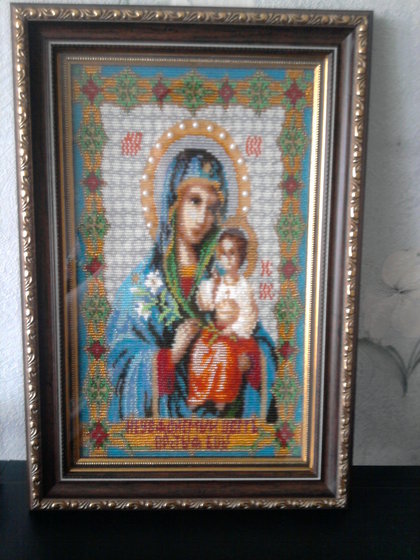 Работа «Икона Богородица Неувядаемый цвет»