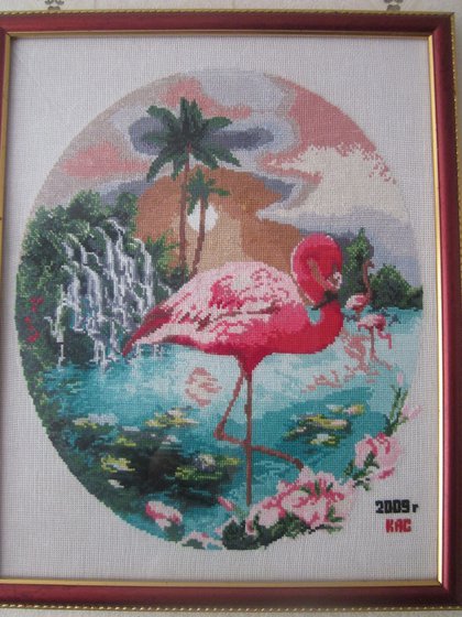 Работа «Розовый фламинго»