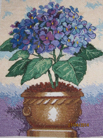 Работа «гортензия в горшочке»