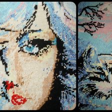 Работа «Девушка с кошкой»